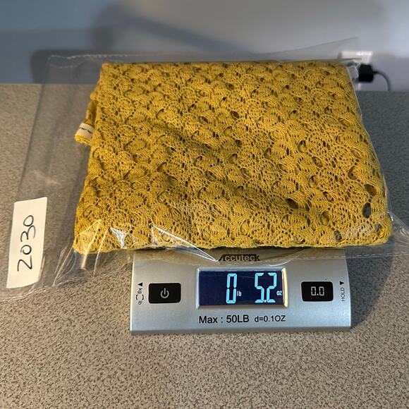 Comme Toi Sz M Sunny Yellow Open Crochet Knit Short Sleeve Top Boho Lightweight - Picture 8 of 8